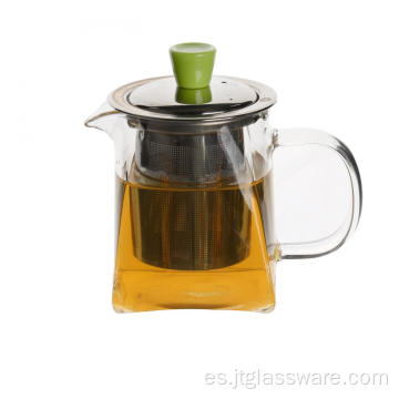 Tetera de vidrio para hacer hojas de té sueltas, caja fuerte para estufa